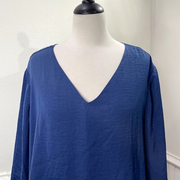 TCC - Chicos 2 L Tunic Top Split Back Flowy Lagenlook Boho Classic Spring Summer - Picture 14 of 14